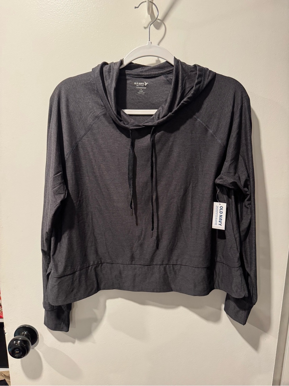 Old Navy Active Women's Charcoal Hooded Pullover Top